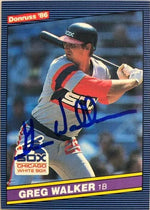 Greg Walker Signed 1986 Donruss Baseball Card - Chicago White Sox