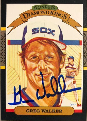 Greg Walker Signed 1987 Donruss Diamond Kings Baseball Card - Chicago White Sox - PastPros