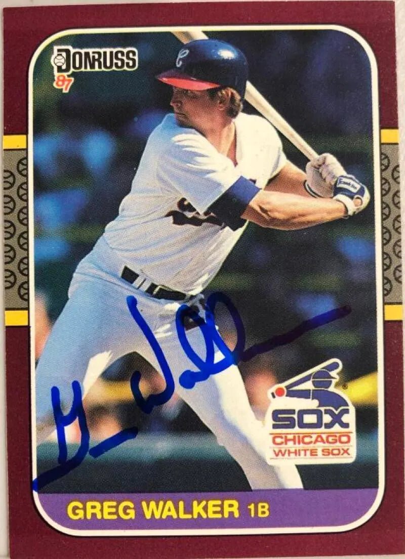 Greg Walker Signed 1987 Donruss Opening Day Baseball Card - Chicago White Sox