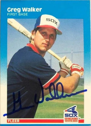 Greg Walker Signed 1987 Fleer Baseball Card - Chicago White Sox
