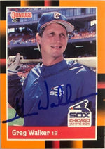 Greg Walker Signed 1988 Donruss Baseball's Best Baseball Card - Chicago White Sox
