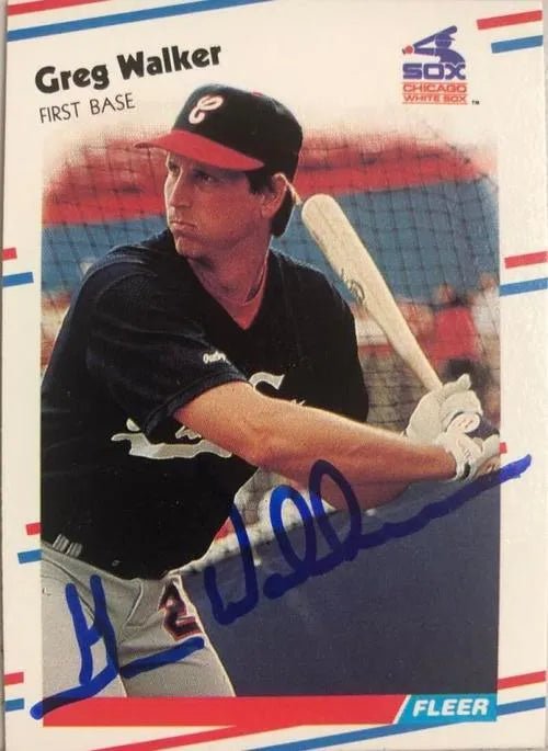 Greg Walker Signed 1988 Fleer Baseball Card - Chicago White Sox
