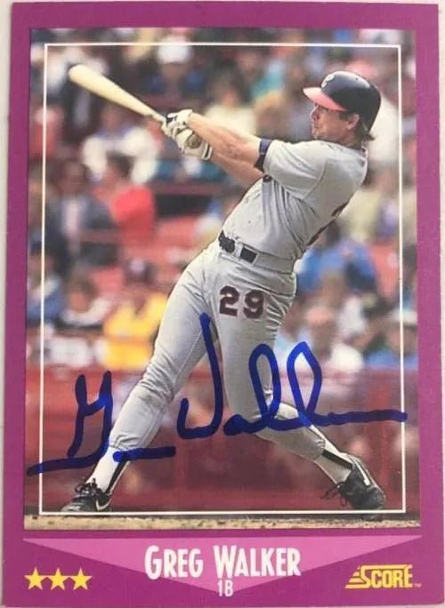 Greg Walker Signed 1988 Score Baseball Card - Chicago White Sox