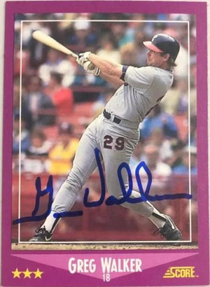 Greg Walker Signed 1988 Score Baseball Card - Chicago White Sox
