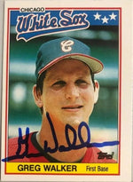 Greg Walker Signed 1988 Topps UK Mini Baseball Card - Chicago White Sox