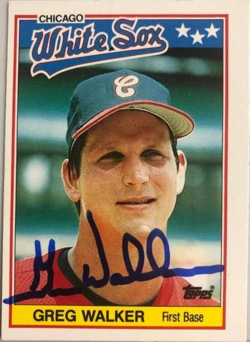 Greg Walker Signed 1988 Topps UK Mini Baseball Card - Chicago White Sox