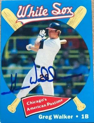 Greg Walker Signed 1989 Coca-Cola Baseball Card - Chicago White Sox