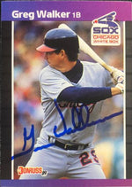 Greg Walker Signed 1989 Donruss Baseball Card - Chicago White Sox - PastPros