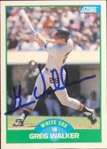 Greg Walker Signed 1989 Score Baseball Card - Chicago White Sox