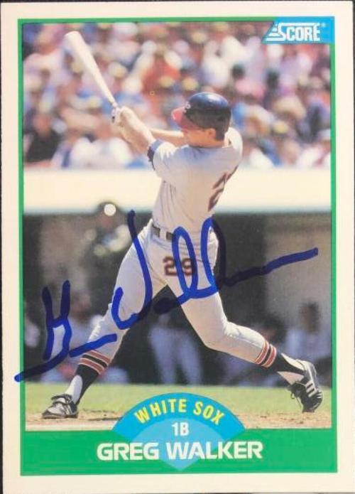 Greg Walker Signed 1989 Score Baseball Card - Chicago White Sox - PastPros