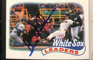 Greg Walker Signed 1989 Topps Leaders Baseball Card - Chicago White Sox