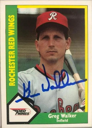 Greg Walker Signed 1990 CMC Baseball Card - Rochester Red Wings