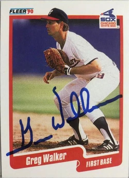 Greg Walker Signed 1990 Fleer Baseball Card - Chicago White Sox
