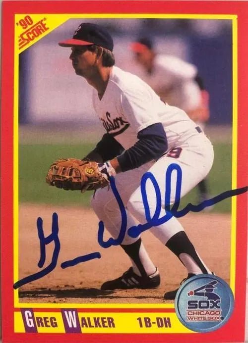 Greg Walker Signed 1990 Score Baseball Card - Chicago White Sox