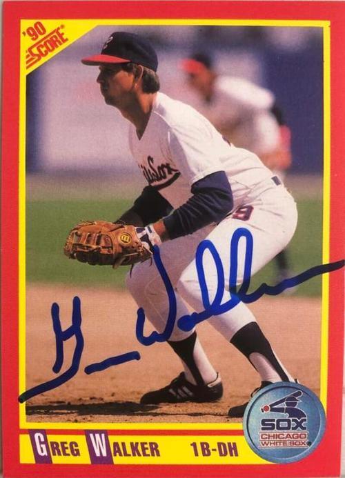 Greg Walker Signed 1990 Score Baseball Card - Chicago White Sox - PastPros