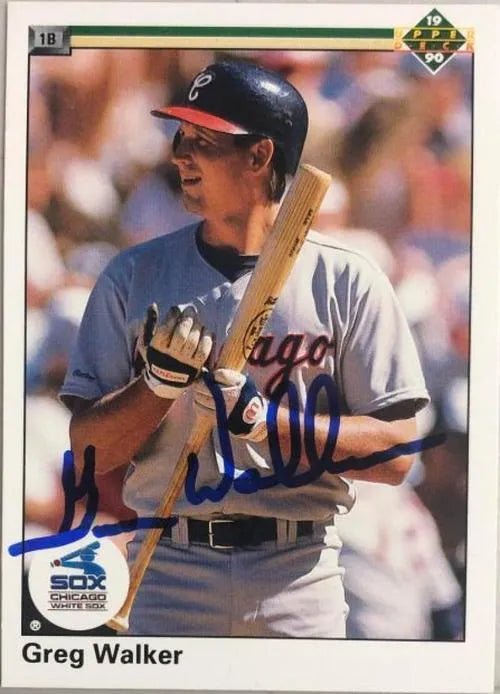 Greg Walker Signed 1990 Upper Deck Baseball Card - Chicago White Sox