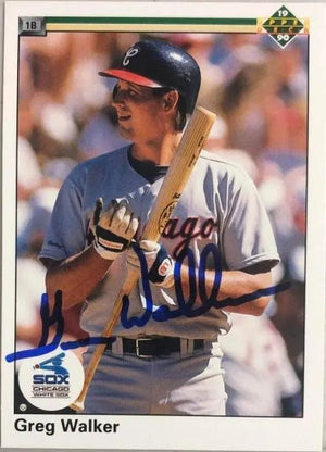Greg Walker Signed 1990 Upper Deck Baseball Card - Chicago White Sox