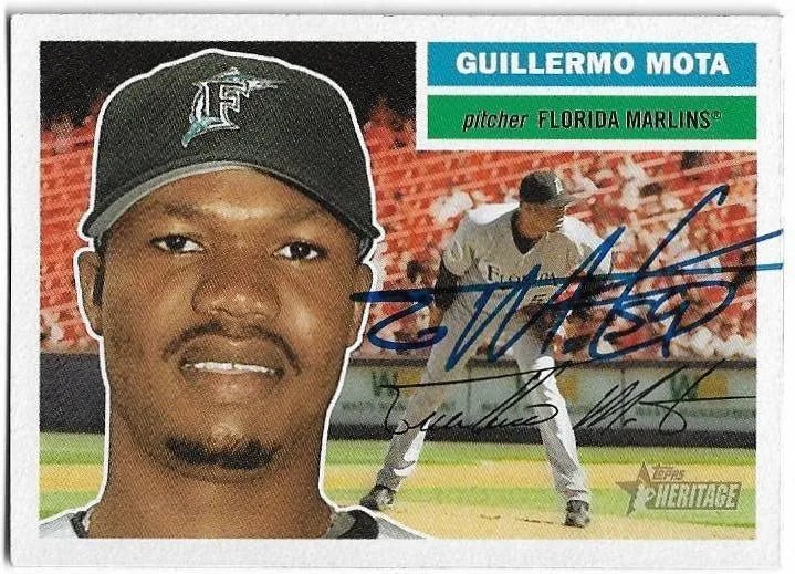 Guillermo Mota Signed 2005 Topps Heritage Baseball Card - Florida Marlins