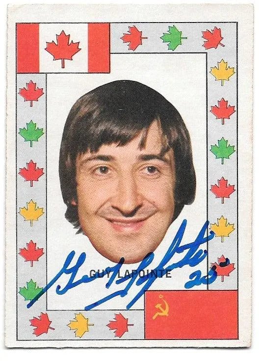 Guy Lapointe Signed 1972-73 OPC O-Pee-Chee Insert Hockey Card - Team Canada