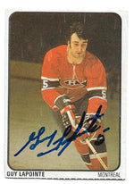 Guy Lapointe Signed 1974-75 Lipton Soup Hockey Card - Montreal Canadiens