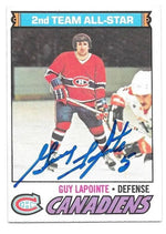 Guy Lapointe Signed 1977-78 O-Pee-Chee Hockey Card - Montreal Canadiens