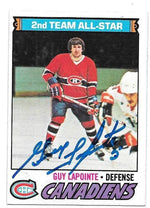 Guy Lapointe Signed 1977-78 Topps Hockey Card - Montreal Canadiens