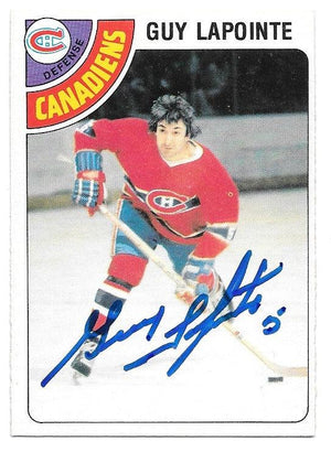 Guy Lapointe Signed 1978-79 O-Pee-Chee Hockey Card - Montreal Canadiens - PastPros