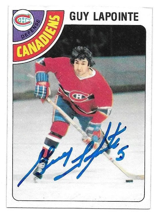 Guy Lapointe Signed 1978-79 Topps Hockey Card - Montreal Canadiens
