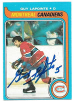 Guy Lapointe Signed 1979-80 O-Pee-Chee Hockey Card - Montreal Canadiens