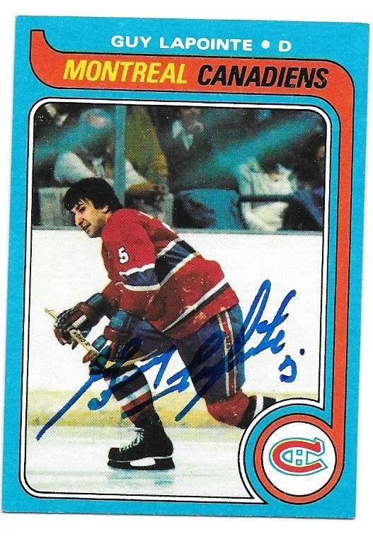 Guy Lapointe Signed 1979-80 Topps Hockey Card - Montreal Canadiens