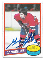 Guy Lapointe Signed 1980-81 O-Pee-Chee Hockey Card - Montreal Canadiens