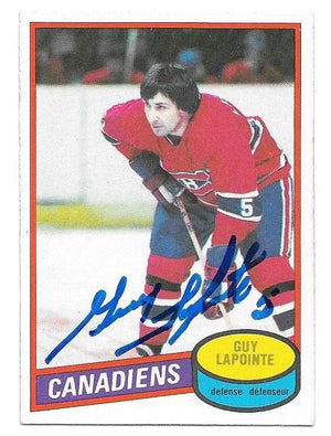 Guy Lapointe Signed 1980-81 O-Pee-Chee Hockey Card - Montreal Canadiens