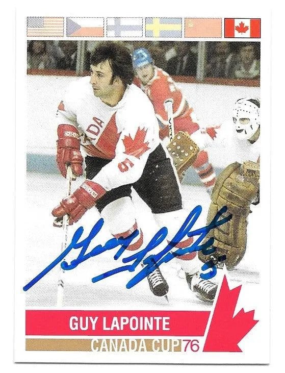 Guy Lapointe Signed 1992 Future Trends '76 Canada Cup Hockey Card