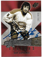 Guy Lapointe Signed 2005-06 SPx Xcitement Legends Hockey Card LE 499 - Montreal Canadiens