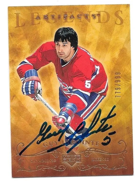 Guy Lapointe Signed 2006-07 Upper Deck Art1facts Hockey Card LE 999 - Montreal Canadiens