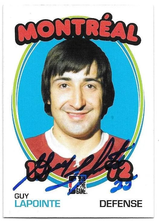 Guy Lapointe Signed 2009-10 In The Game 1972 The Year in Hockey Card - Montreal Canadiens