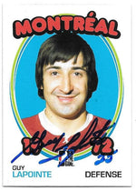 Guy Lapointe Signed 2009-10 In The Game 1972 The Year in Hockey Card - Montreal Canadiens - PastPros