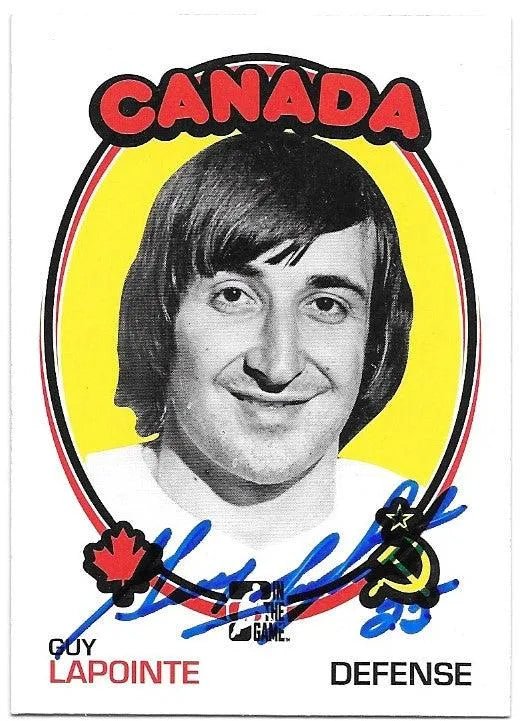 Guy Lapointe Signed 2009-10 In The Game 1972 The Year in Hockey Card - Team Canada