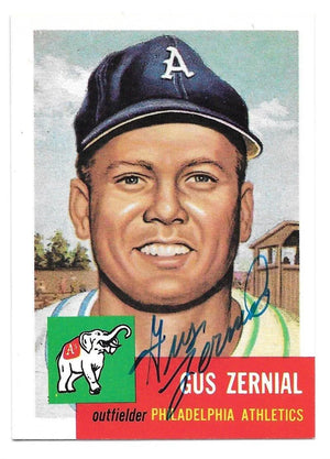 Guz Zernial Signed 1991 Topps Archives Baseball Card - Philadelphia Athletics - PastPros