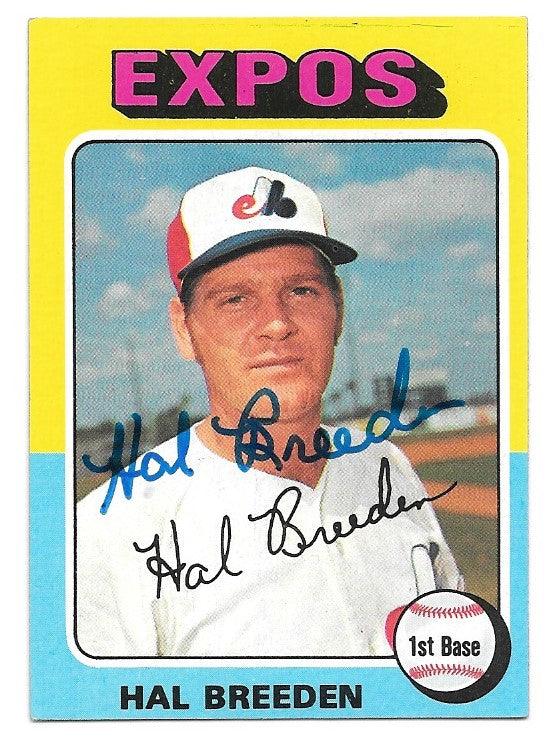 Hal Breeden Signed 1975 Topps Baseball Card - Montreal Expos - PastPros