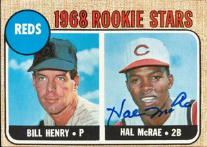 Hal McRae Signed 1968 Topps Baseball Card - Cincinnati Reds - PastPros