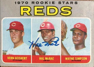 Hal McRae Signed 1970 Topps Baseball Card - Cincinnati Reds