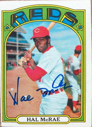Hal McRae Signed 1972 Topps Baseball Card - Cincinnati Reds - PastPros