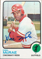 Hal McRae Signed 1973 Topps Baseball Card - Cincinnati Reds