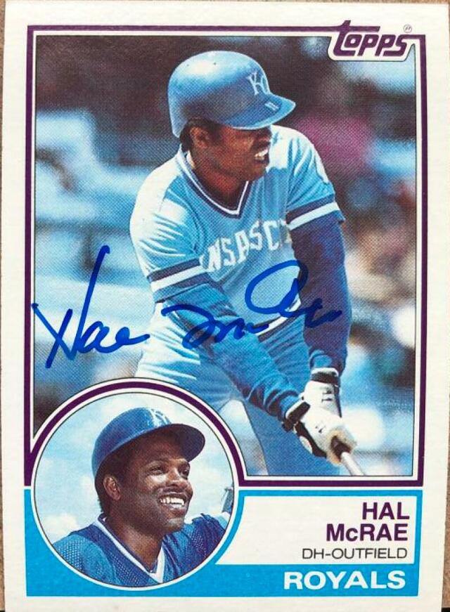 Hal McRae Signed 1983 Topps Baseball Card - Kansas City Royals - PastPros