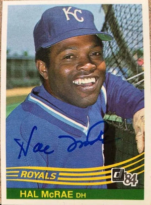 Hal McRae Signed 1984 Donruss Baseball Card - Kansas City Royals