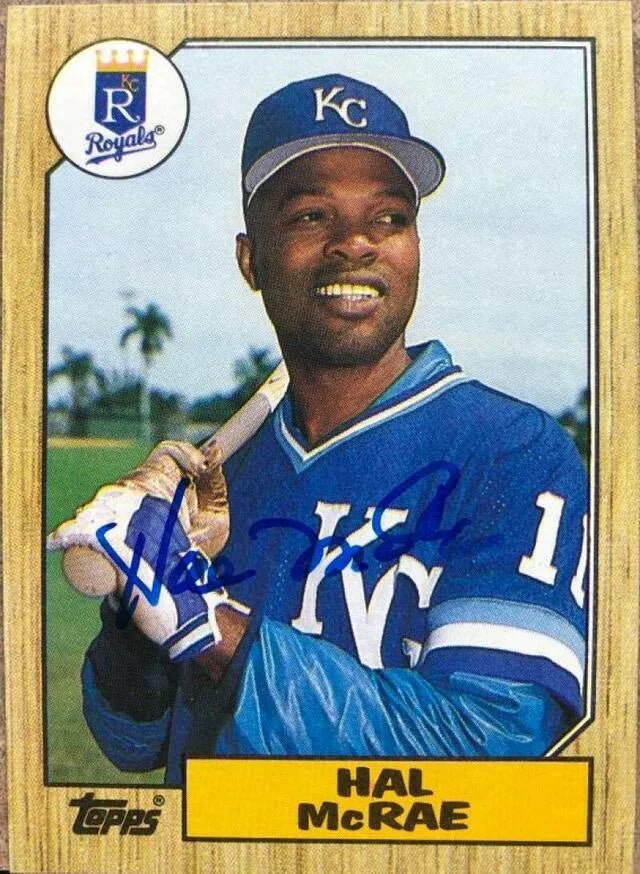 Hal McRae Signed 1987 Topps Baseball Card - Kansas City Royals