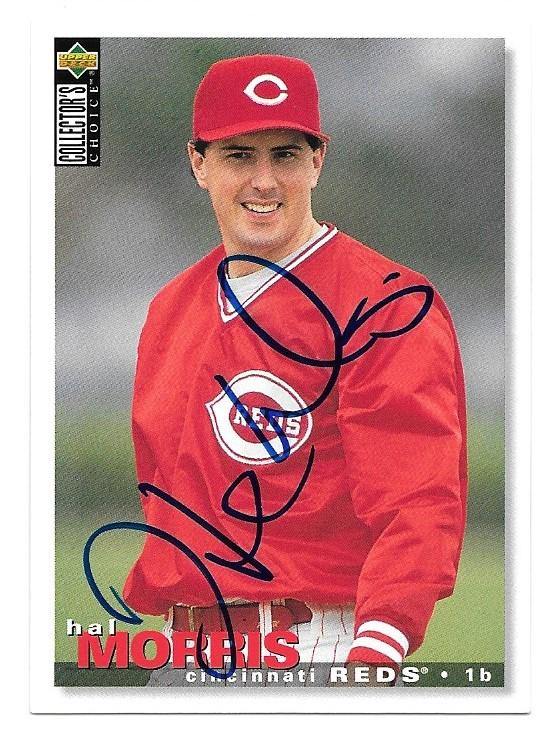 Hal Morris Signed 1995 Collector's Choice Baseball Card - Cincinnati Reds - PastPros