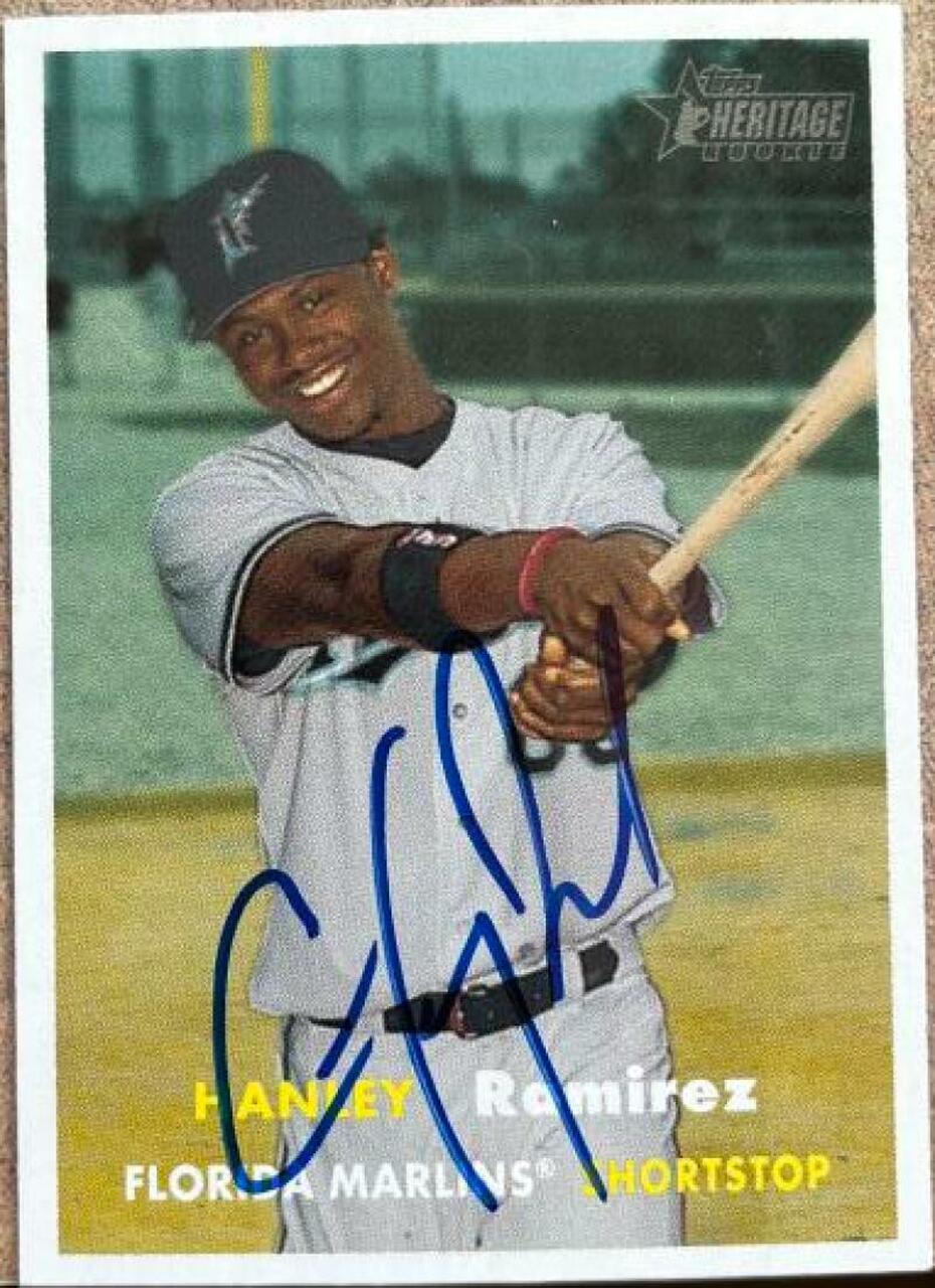 Hanley Ramirez Signed 2006 Topps Heritage Baseball Card - Florida Marlins - PastPros