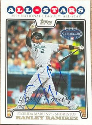 Hanley Ramirez Signed 2008 Topps Updates & Highlights Baseball Card - Florida Marlins